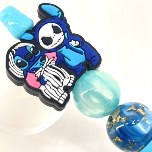 Halloween costumes Stitch Jack Skellington handmade pen NEW beads gold blue blac - Picture 5 of 6